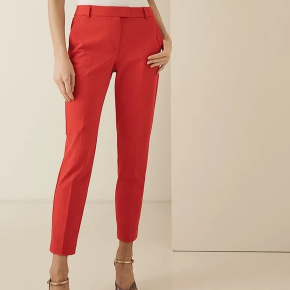 REISS “Joanne” Cropped Tailored Pants In Orange/Red Size 4 EUC! - Picture 3 of 12